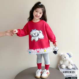 女宝宝套装秋装洋气儿童早秋卫衣休闲两件套2五3到4六7岁女童衣服