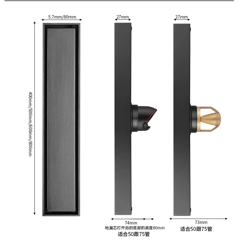 Изготовленная на заказ полоса из нержавеющей стали 304 Невидимый Слив для пола кухни Слив для ванной комнаты скрытый боковой ряд дезодорант Слив для пола