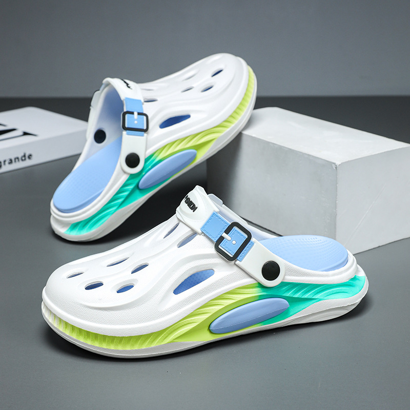 Sandalias Baotou de verano, zapatos de oficina antideslizantes de suela gruesa para hombres, zapatillas de playa deportivas y de ocio