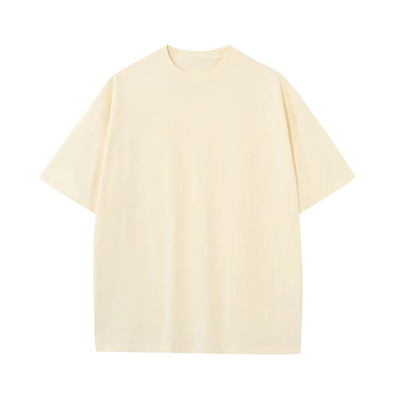 300 gramos de peso pesado suelto ropa de trabajo de marca de moda de cuello redondo suelto camiseta cultural de equipo de manga corta logotipo de algodón personalizado camiseta