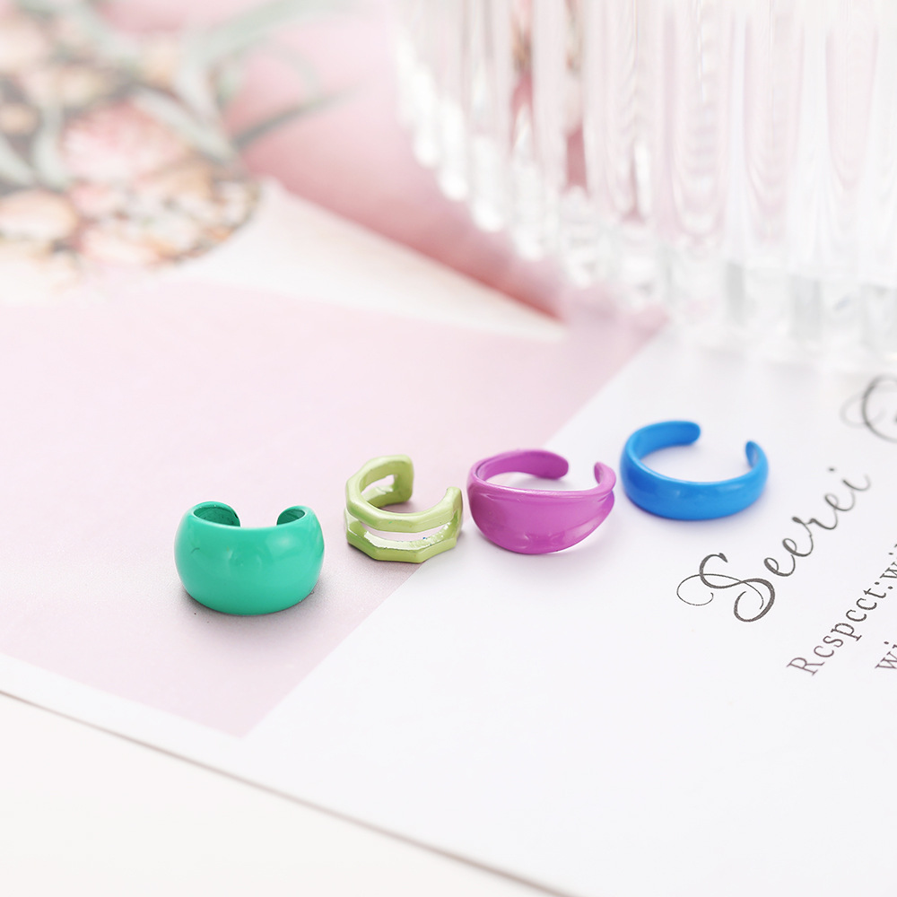 Wholesale Jewelry Cute Geometric Multi-color Ear Clip Set Nihaojewelry display picture 6
