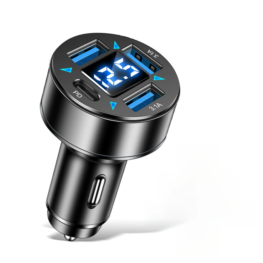 3 USB + PD две зоны показывают 3.1A Digital Motors зарядка автомобиля и перетаскивание 4 Type-C зарядка