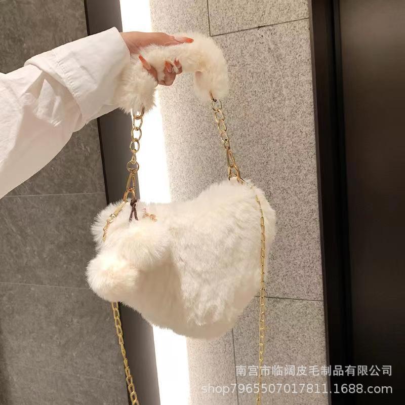 Nuevo bolso bolsa de peluche bolsa de amor portátil melocotón corazón bolsa de la cadena bolsa de mensajero del hombro bolsa de monedero
