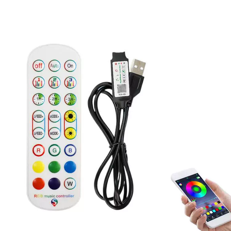 Small smart music colorful controller, LED light strip, new collection, 24 keys, bluetooth