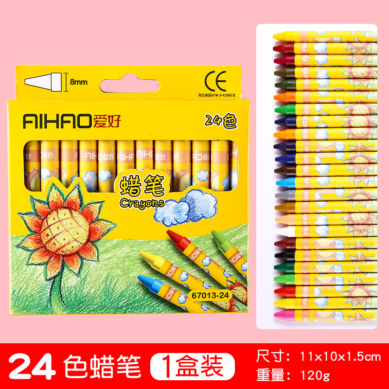 Juego de Pasteles al Óleo Lavables para Niños 12/24/36 Colores de Cera, Plástico Lavable para Jardín de Niños y Escuela