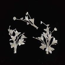 赫拉新款红色缎面铃兰花朵发饰文艺复古三件套结婚敬酒服旗袍配饰