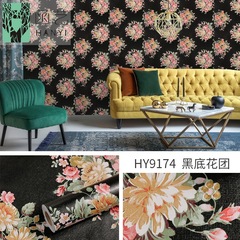 Wholesale Hotel Vintage Self-Adhesive Wall Paper Bedroom Large Flower Wallpaper Self-Adhesive Wood Grain Wall Cloth 3D Wallpaper