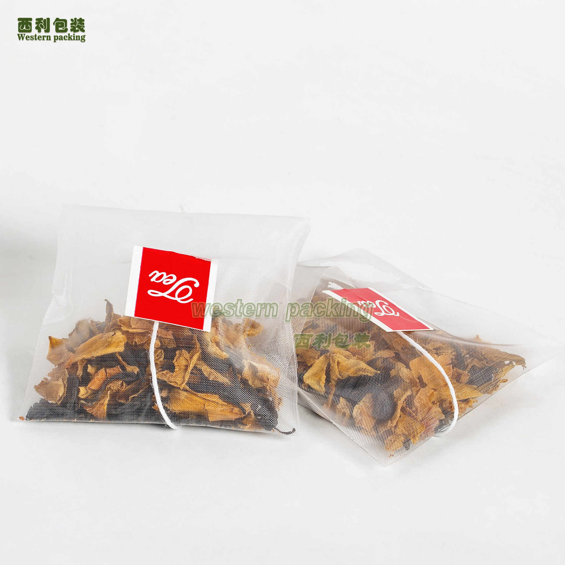 批发尼龙泡茶袋子 尼龙反折袋子 带线标茶叶过滤袋 尼龙茶包袋