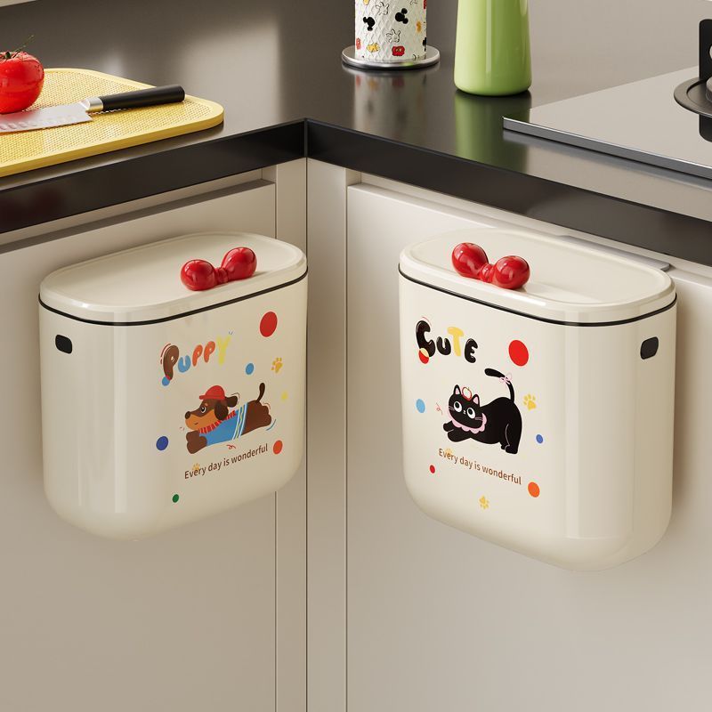 Large Capacity Wall-Mounted Trash Can for Bathroom, Living Room, and Kitchen; Creative New Model Countertop Storage Bin; Hanging Paper Basket for Kitchen Waste Large Capacity Wall-Mounted Trash Can for Bathroom, Living Room, and Kitchen; Creative New Model Countertop Storage Bin; Hanging Paper Basket for Kitchen Waste