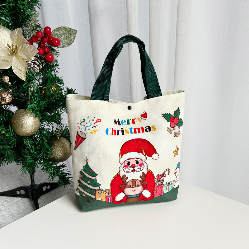 Bolsas de regalo de Navidad Bolsas de regalo Bolsas de lona Nochebuena Bolsas de caramelo Apple Handheld Pack image 4