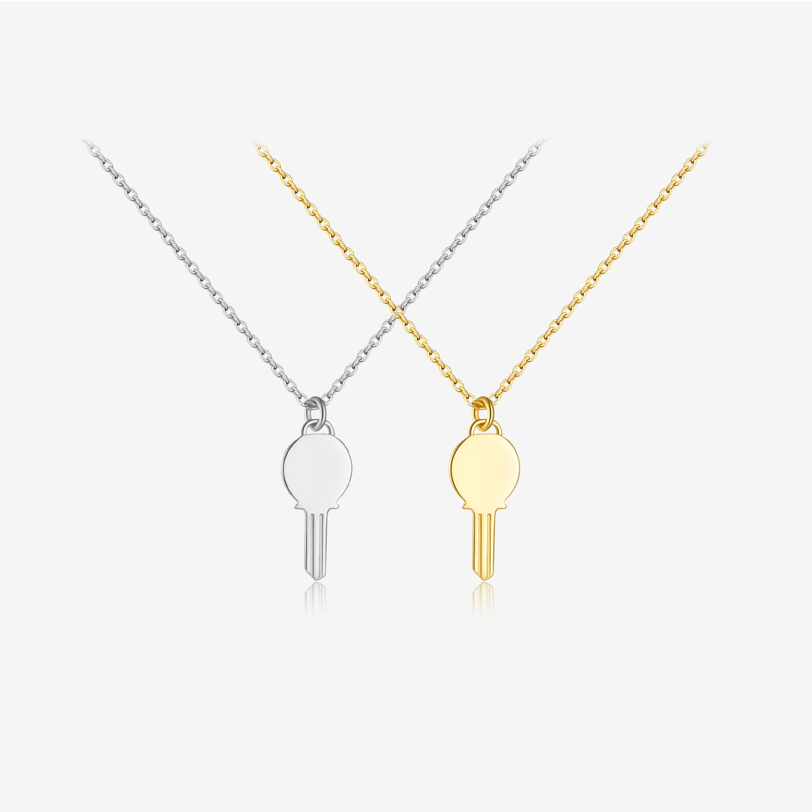 韩版S925纯银经典钥匙锁吊件项链锁骨链精品珠宝首饰工厂特价清仓