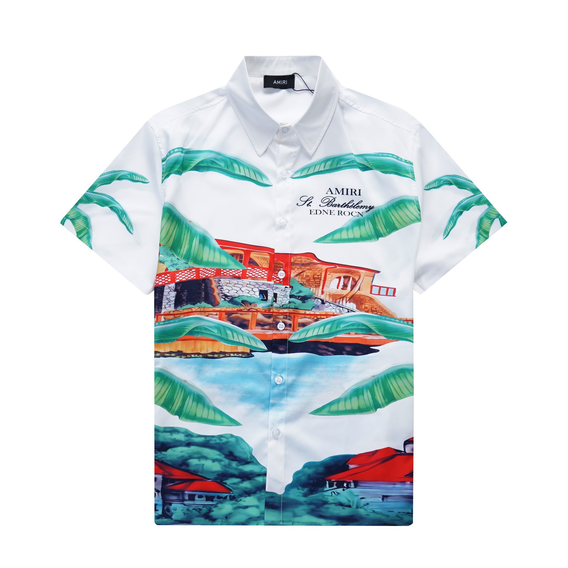 Transfronterizo de verano Amiri set clásico impresión de caju amiri camisa corta casual ropa deportiva para hombres y mujeres