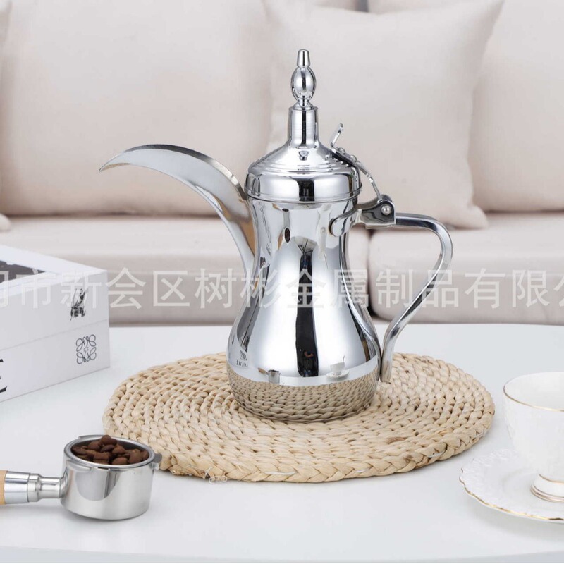Factory Direct Sales Stainless Steel Middle Eastern Pot Arabic Coffee Pot Warm Water Kettle Teapot Palace Pot Gold Silver Factory Direct Sales Stainless Steel Middle Eastern Pot Arabic Coffee Pot Warm Water Kettle Teapot Palace Pot Gold Silver