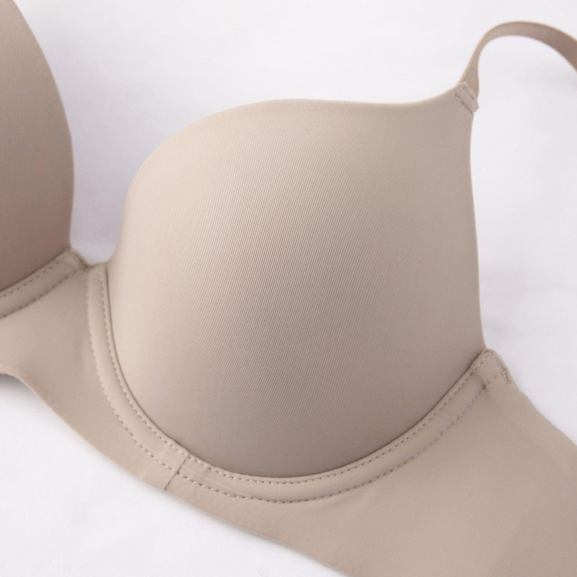 Seamless glossy bra for large breasts, small and large size push-up bra for women, solid color, simple adjustable bra