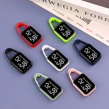 2025新款方形挂表学生考试看时钥匙扣LED夜光触屏防水电子表现货