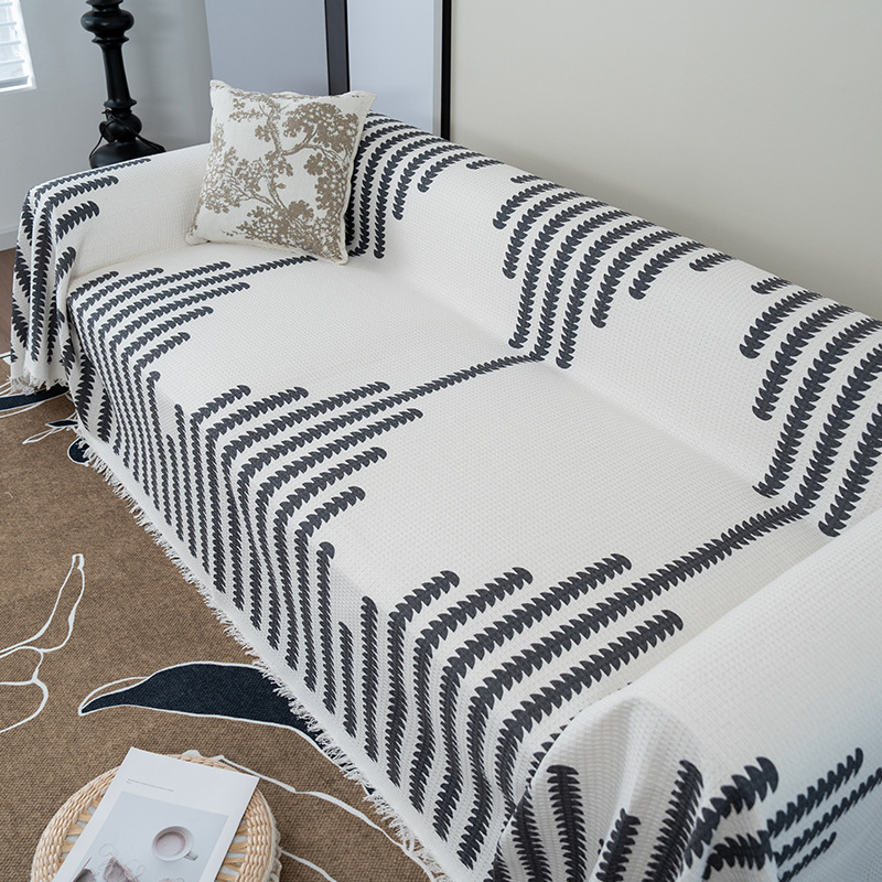 Toalla de sofá Waffle Thousand Bird Thousand Bird Natural Antideslizante Cubierta de sofá de alta calidad Cubierta de sofá universal Manta de sofá con cubierta completa