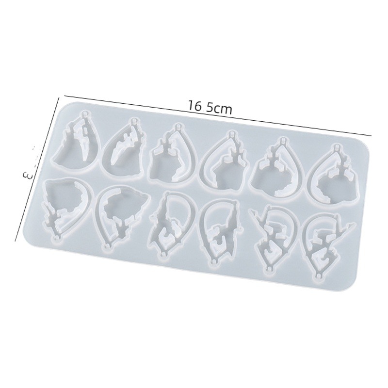 Yu Meiren DIY cristal epoxi herramienta de molienda oval flor postre océano Halloween pendientes colgante molde Silicona