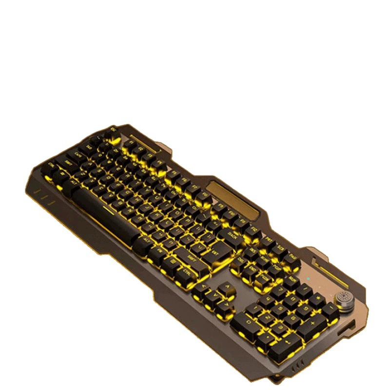 Mechanical metal keyboard, mouse, headphones, set, gaming laptop for office
