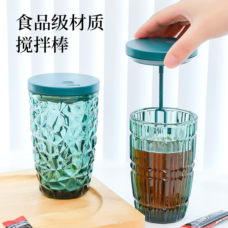 クロスボーダー電動ミキシングコーヒーカップイン高価値ストロー学生オフィスウォーターカップポータブルバーガラスカップ|undefined