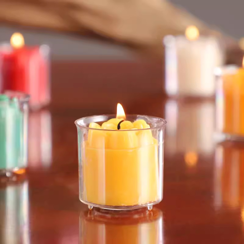 Lámpara de mantequilla de 8 horas Lámpara de mantequilla de larga duración Lámpara budista Lámpara de mantequilla de mantequilla de mantequilla de color rojo en forma de flores