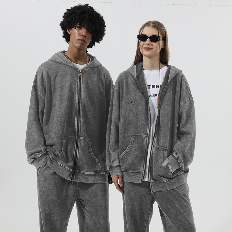 Retro hoody with zipper