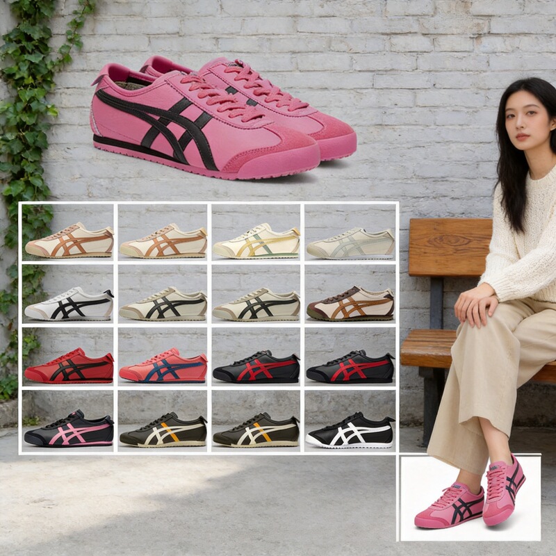 Onitsuka Tiger Mexico66 Retro Forrest Gump Shoes for Women in Rose Red, 24-Hour Shipping, Exclusively for Cross-Border Sales Onitsuka Tiger Mexico66 Retro Forrest Gump Shoes for Women in Rose Red, 24-Hour Shipping, Exclusively for Cross-Border Sales