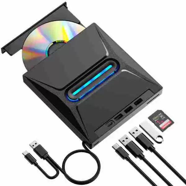 Кросс-бордер оптом USB/Type-C мобильный DVD-рекордер SD/TF карта пять в одном многофункциональный внешний оптический привод