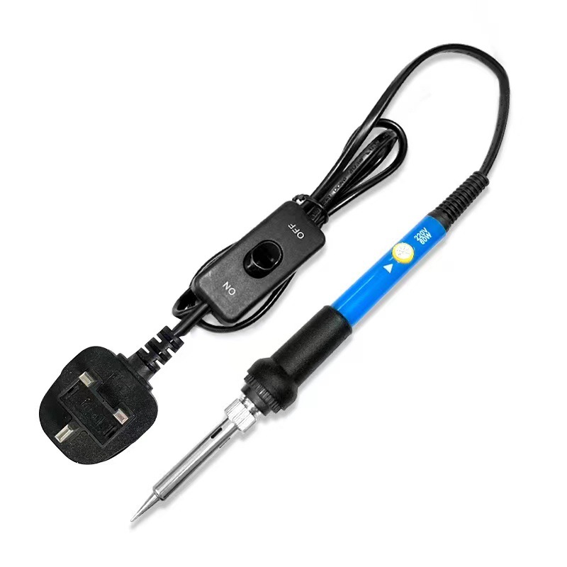 Juego de soldador eléctrico de temperatura constante Temperatura ajustable 60W Máquina de soldadura estándar europea/británica/estadounidense Soldadura de hierro eléctrico térmico interno