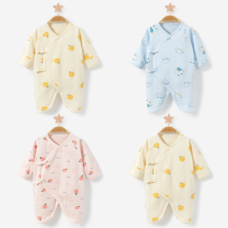 Ropa de bebé recién nacido primavera y otoño nacido 0 monje marzo de algodón mariposa ropa de luna llena ropa de bebé recién nacido camisole
