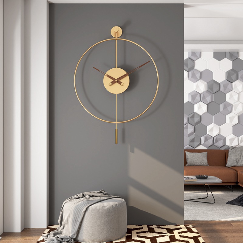 Amazon simple reloj de pared sala de estar de estilo europeo reloj swing martillo redondo creativo reloj decorativo Reloj de pared transfronterizo al por mayor