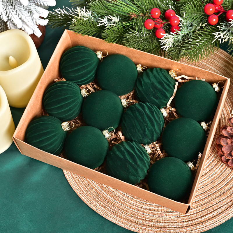 植毛ボールクリスマスボール濃い系ベルベットクリスマスボールクリスマスクリスマスツリー装飾品アマゾンクロスボーダー新製品|undefined