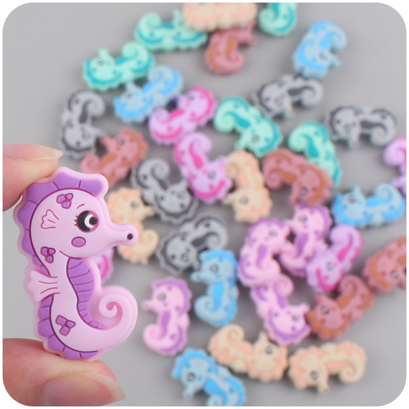 Bebé suministros de dibujos animados animal de silicona caballito de mar mordedor creativo DIY bebé molar pezón anti-gota accesorios de la cadena