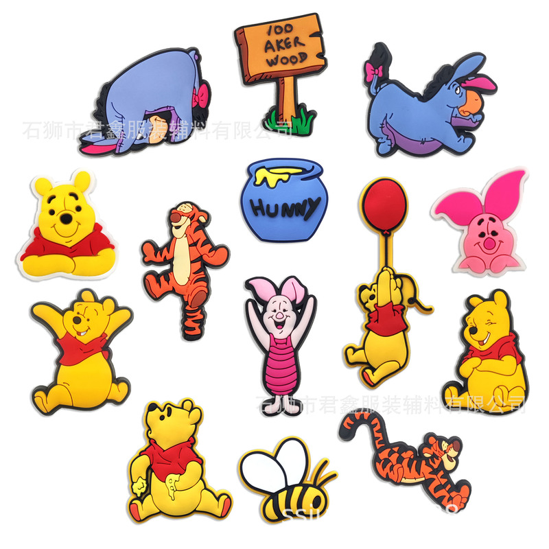 2026 Model Bear, Rabbit, Tiger, Mickey Mouse DIY Animal Shoe Charms, Winnie the Pooh Clog Shoe Decoration Clips