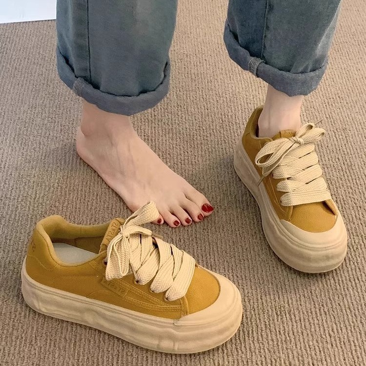 Women's Shoes, Moral Training Shoes, Spring and Autumn 2025 New Versatile Thick-Soled Platform Shoes, Casual Shoes, Fashionable Summer Sneakers