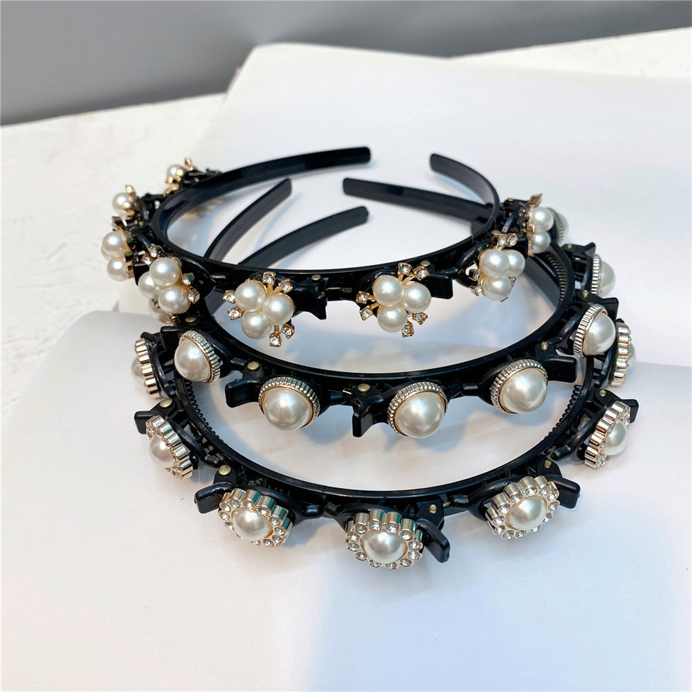 Fashion Full Drill Pearl Flower Headband display picture 10