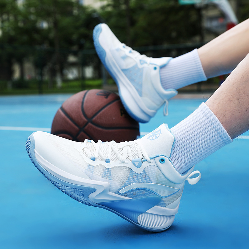 Sports Training Sneakers New Md Rubber Sole with Sound Basketball Shoes Practical Breathable Men's Shoes Competition Trendy Sports