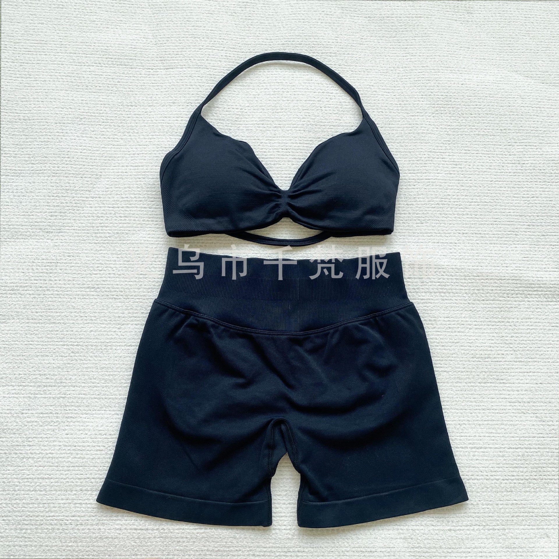 DFYNE AliExpress 同じスポーツスーツホルターネックブラジャースポーツタイトヨガショーツフィットネススーツ