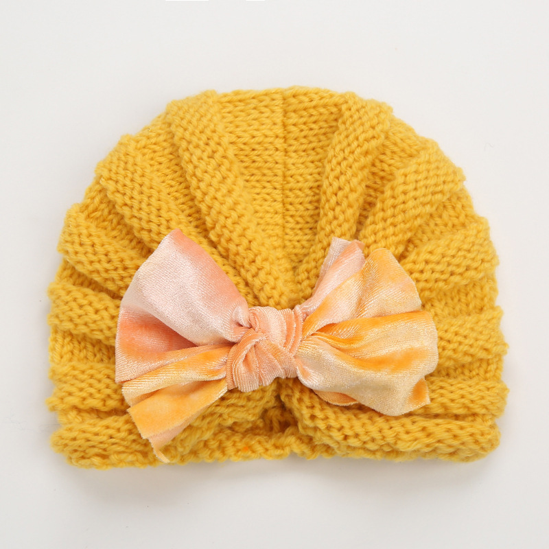 Children Unisex Cute Fashion Bow Knot Braid Bowknot Eaveless Wool Cap display picture 5