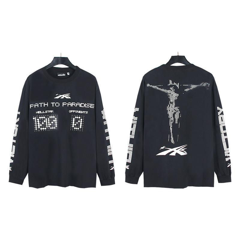 地獄星アメリカ長袖tシャツ男性ins街頭ファッションブランド上着秋冬ゆるいカジュアル綿シャツ|undefined