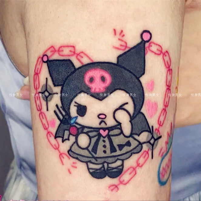 Cute funny coolomi rabbit trendy cool girl semi-long-lasting waterproof ins tattoo stickers hot girl cute flower arm tattoo
