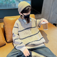 男童冬装套头毛衣2025新款中大儿童秋冬款针织衫男孩冬季洋气衣服