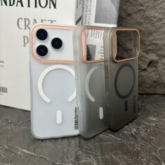 柔纱磁吸适用iPhone17pro手机壳磨砂透色苹果16pro肤感细磁保护套