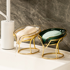 Creative and stylish new modern light luxury high-end bathroom sink top soap dispenser and holder with iron wick drain