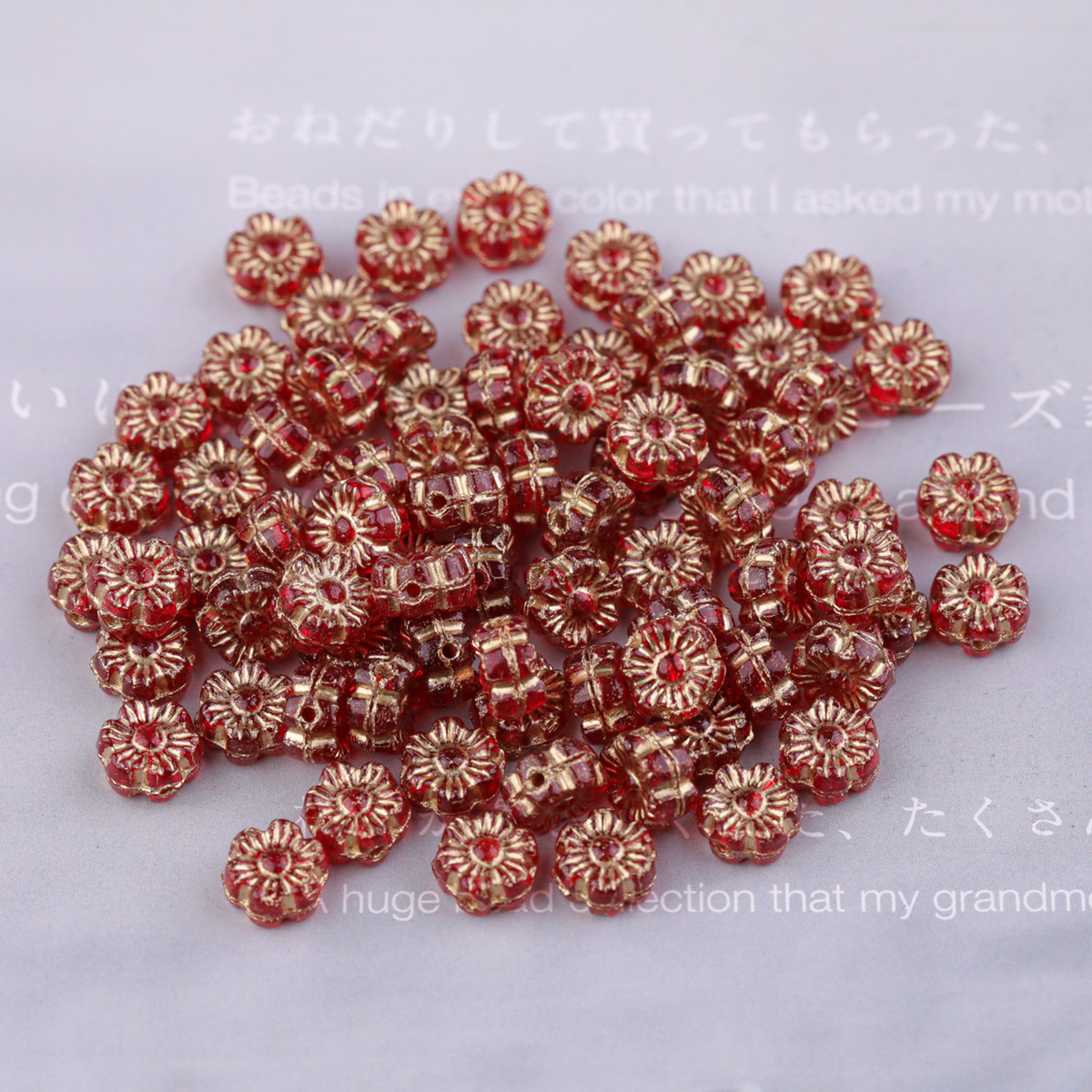 2025 nueva cuenta de vidrio checo preciosa flor hawaiana de vidrio 6mm aproximadamente 100 piezas accesorios de bricolaje