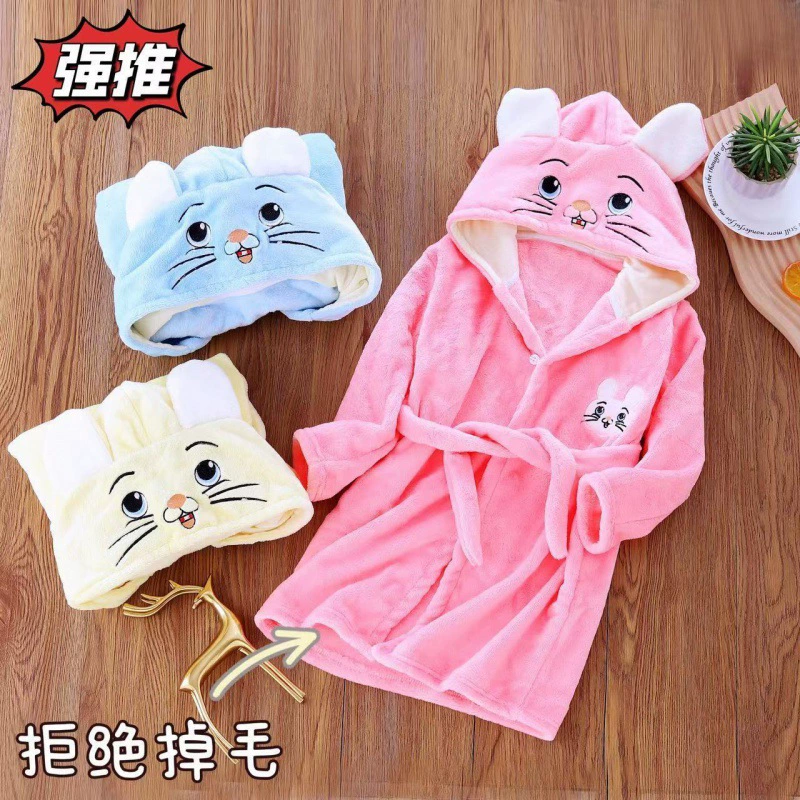 Детский фланелевый халат для мужчин и женщин, полурегуляру pijama, термобелье, тренч, увеличенная толщина