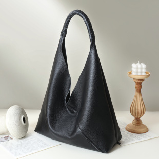 First-Layer Cowhide Handbag Women's Niche Large-Capacity High-End Tote Bag Genuine Leather Women's Bag Commuter Fashion Shoulder Bag