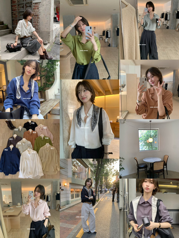 imiss 进店必带 ! 高品质100%天丝百搭2025秋款翻领质感多色衬衫|undefined