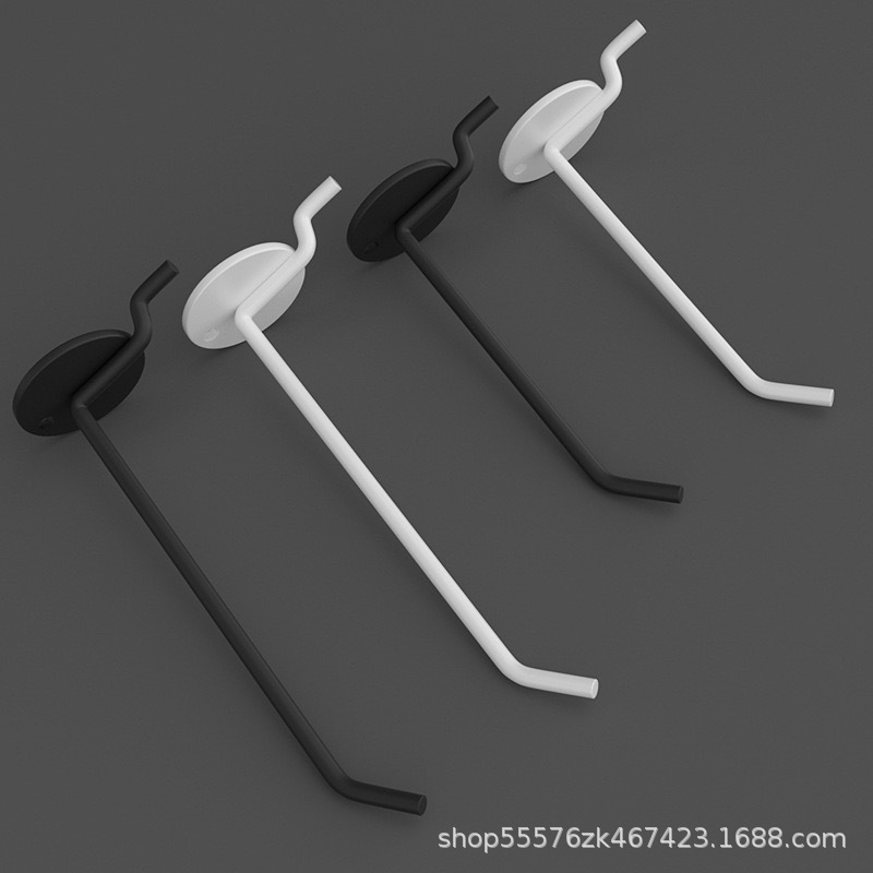 Single-Hole Pegboard Hooks, Metal Powder-Coated, for Apple Store Snacks, Accessories, Phone Parts Display, Pegboard Hooks for Storage