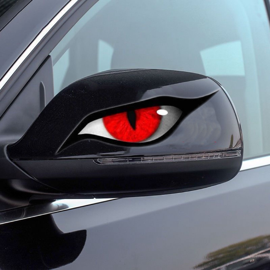 Hukmron shaxs dahshat avtomobil stiker Raptor ko'zli avtomobil orqa ko'zgusi dekorativ stiker suv o'tkazmaydigan quyoshdan himoya qiluvchi tirnalgan tirnalish ijodiy stiker