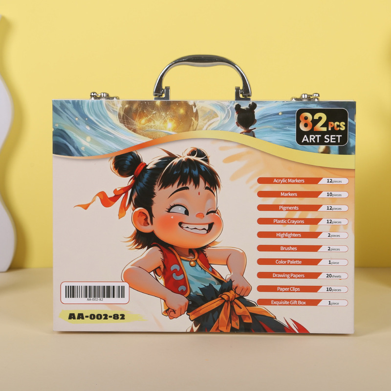 新款丙烯马克笔82件套绘画套装儿童礼品涂鸦丙烯马克笔画笔批发|undefined